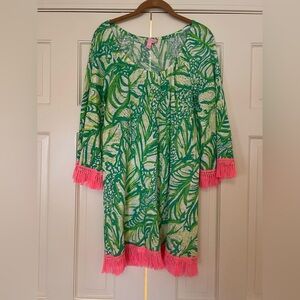 EUC Lilly Pulitzer Linen/Fringe Dress - size S